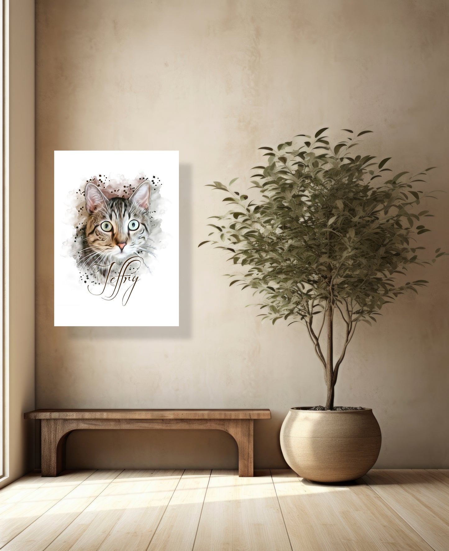 Personalisiertes Haustierportrait - Aquarell (Einzel)