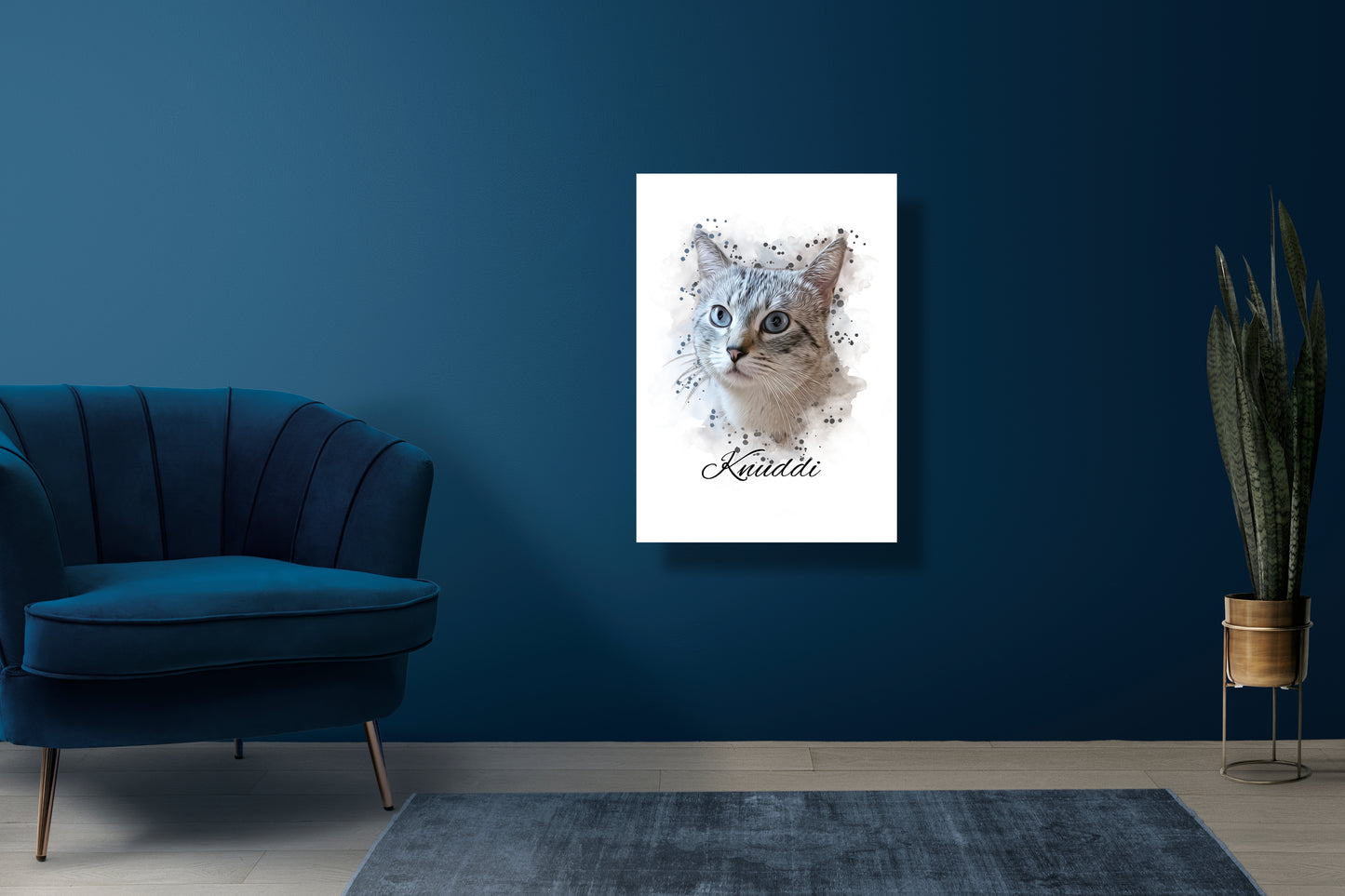 Personalisiertes Haustierportrait - Aquarell (Einzel)