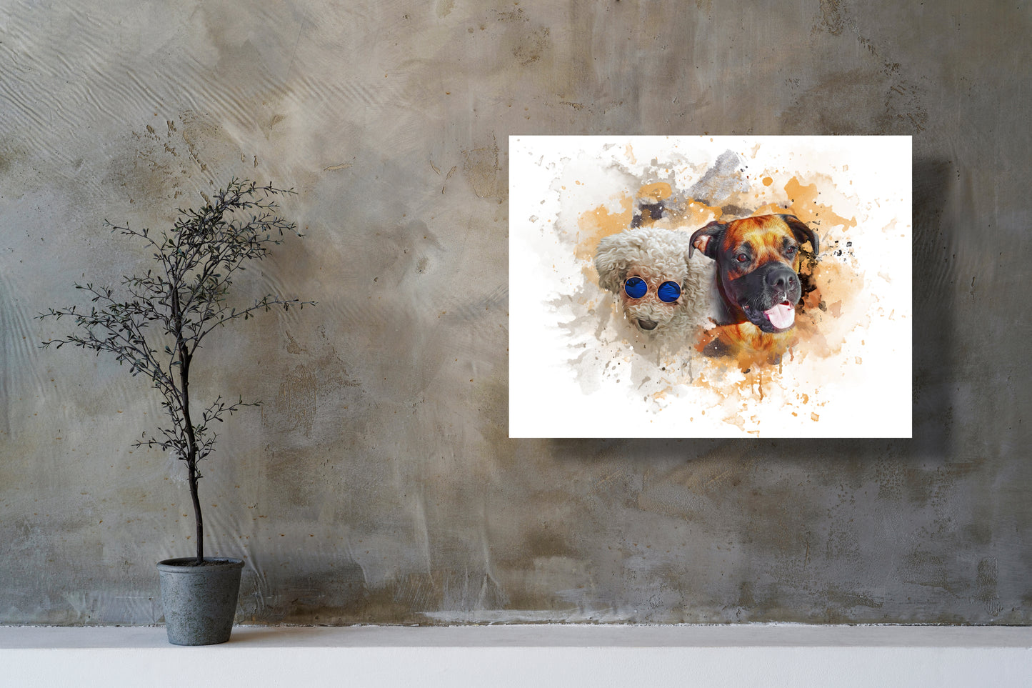 Haustierportrait - Aquarell (zwei Tiere)