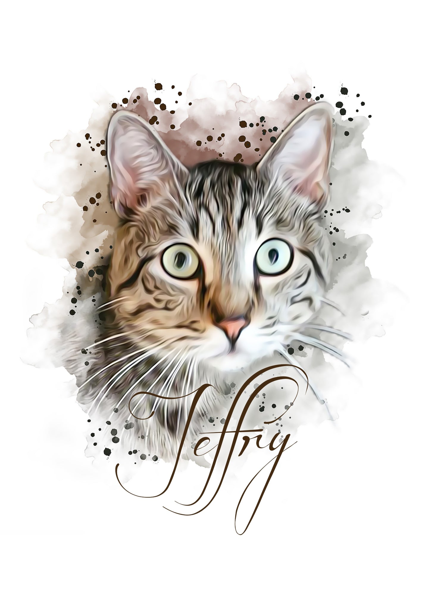 Personalisiertes Haustierportrait - Aquarell (Einzel)