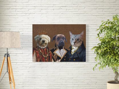 Königliches Haustier Portrait (drei Tiere)