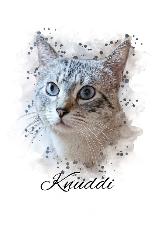 Personalisiertes Haustierportrait - Aquarell (Einzel)